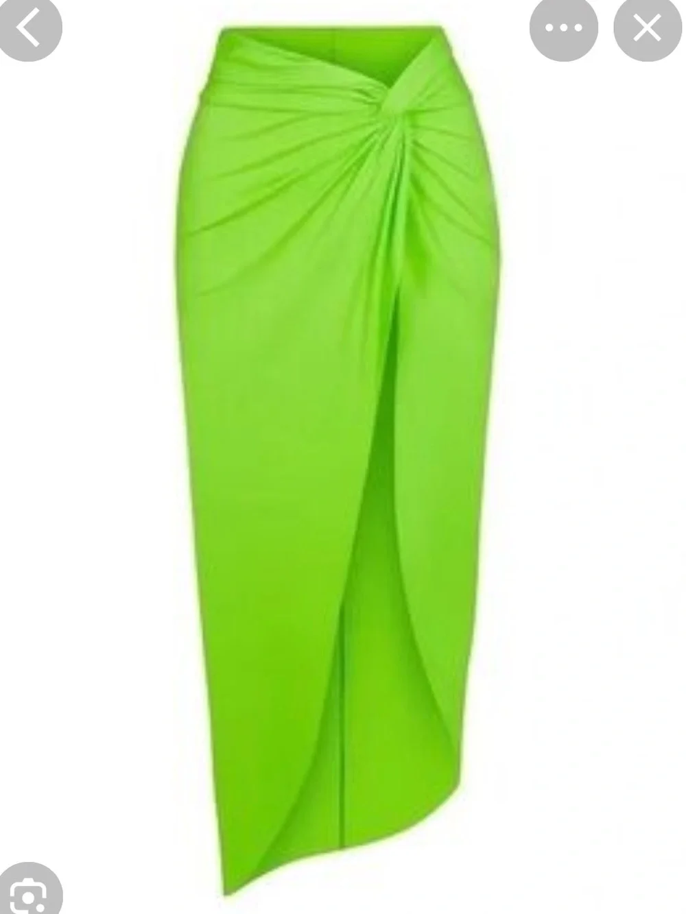 SKIMS Neon Green Scoop Neck One-Piece Swimsuit with matching skirt